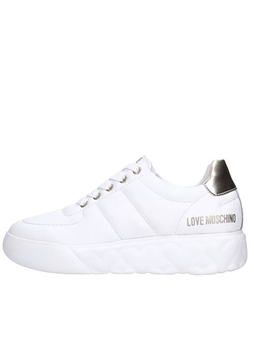 Sneakers in pelle LOVE MOSCHINO | JA15044G1LIE210ABIANCO-PLATINO
